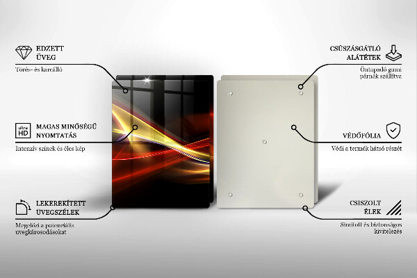 Skleněná deska za sporák Abstraktní kouř a světlo