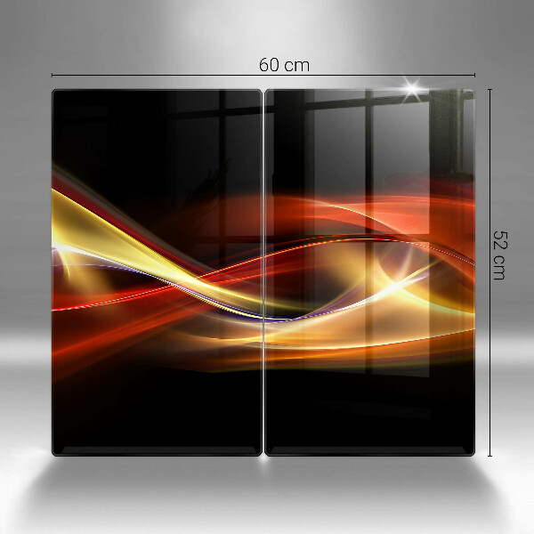 Skleněná deska za sporák Abstraktní kouř a světlo