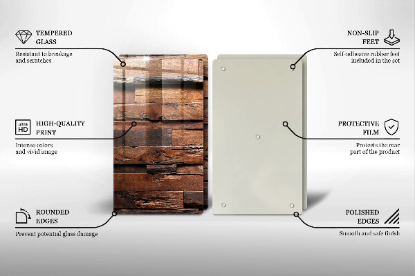 Skleněná deska za sporák Dekorativní dřevěné desky