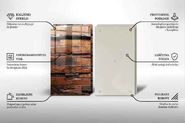 Skleněná deska za sporák Dekorativní dřevěné desky