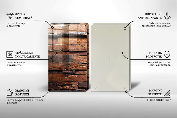 Skleněná deska za sporák Dekorativní dřevěné desky