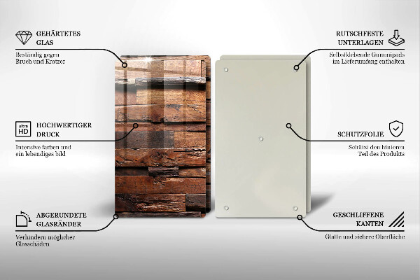 Skleněná deska za sporák Dekorativní dřevěné desky