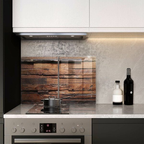 Skleněná deska za sporák Dekorativní dřevěné desky