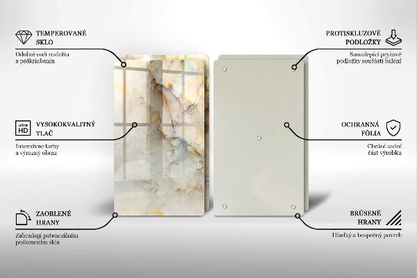 Deska za sporák Textura mramoru se zlatem