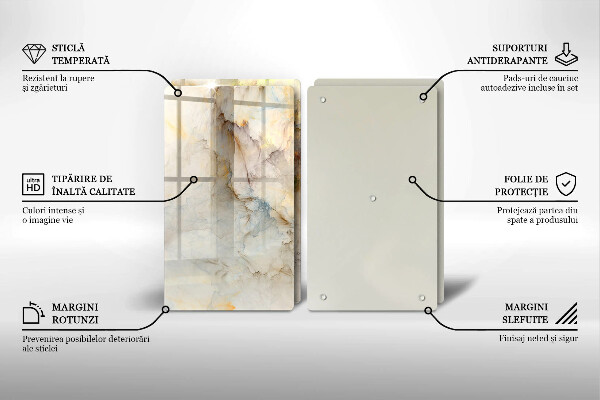 Deska za sporák Textura mramoru se zlatem