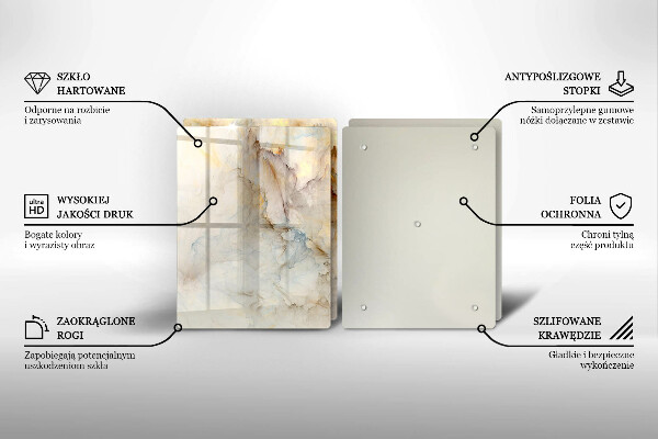 Deska za sporák Textura mramoru se zlatem