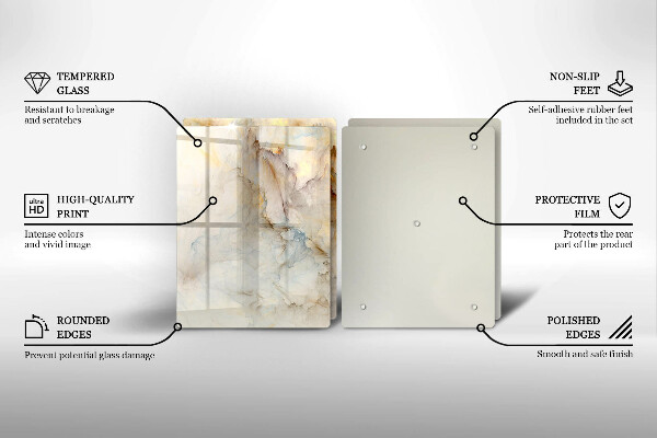 Deska za sporák Textura mramoru se zlatem