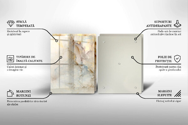 Deska za sporák Textura mramoru se zlatem