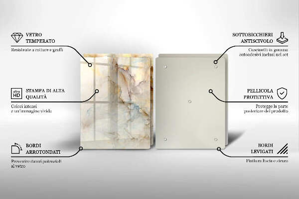 Deska za sporák Textura mramoru se zlatem