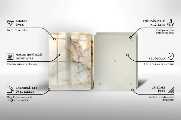 Deska za sporák Textura mramoru se zlatem