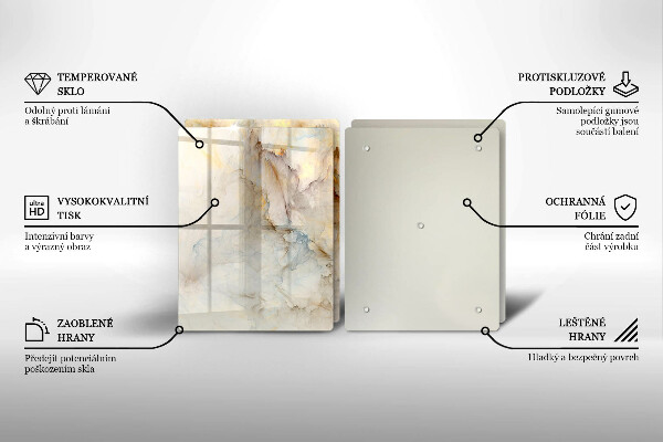 Deska za sporák Textura mramoru se zlatem