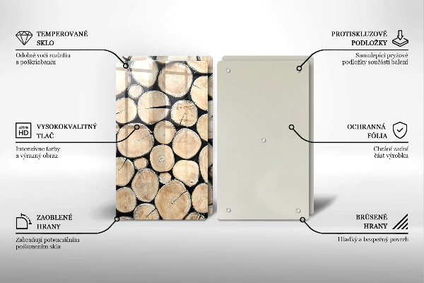 Skleněná deska za sporák Dřevěné kmeny stromů