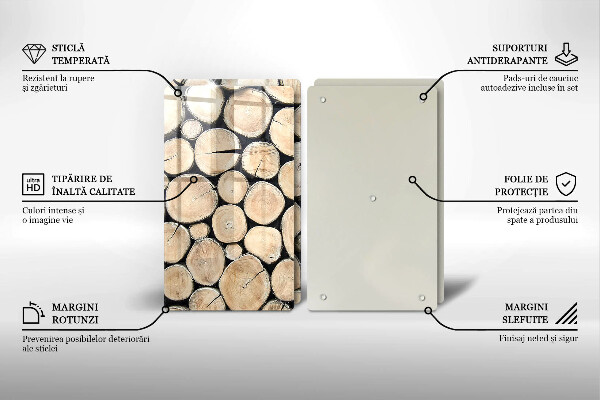 Skleněná deska za sporák Dřevěné kmeny stromů