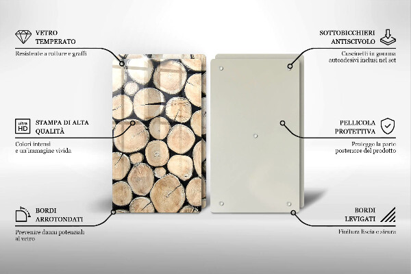 Skleněná deska za sporák Dřevěné kmeny stromů