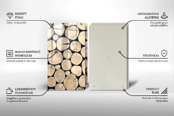 Skleněná deska za sporák Dřevěné kmeny stromů
