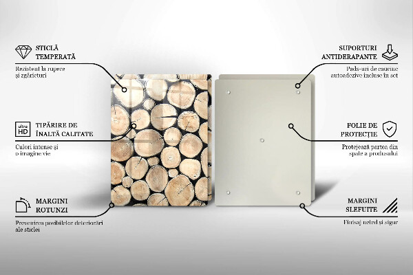 Skleněná deska za sporák Dřevěné kmeny stromů