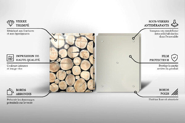 Skleněná deska za sporák Dřevěné kmeny stromů