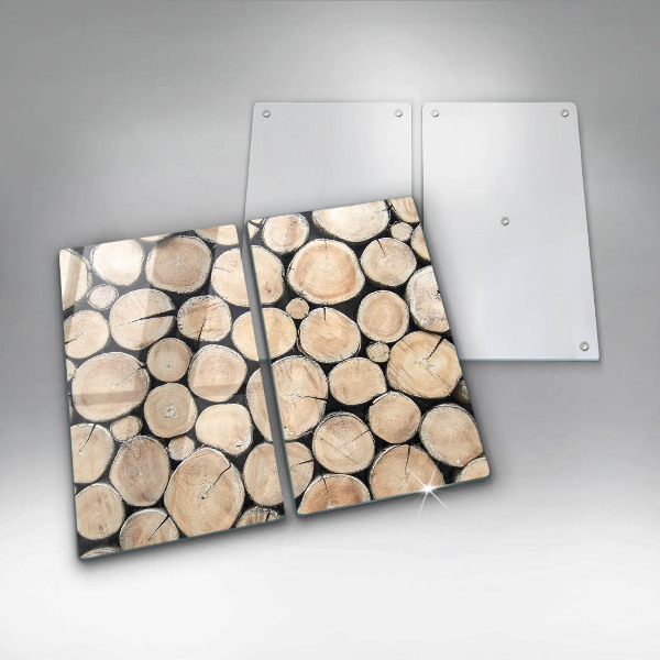 Skleněná deska za sporák Dřevěné kmeny stromů