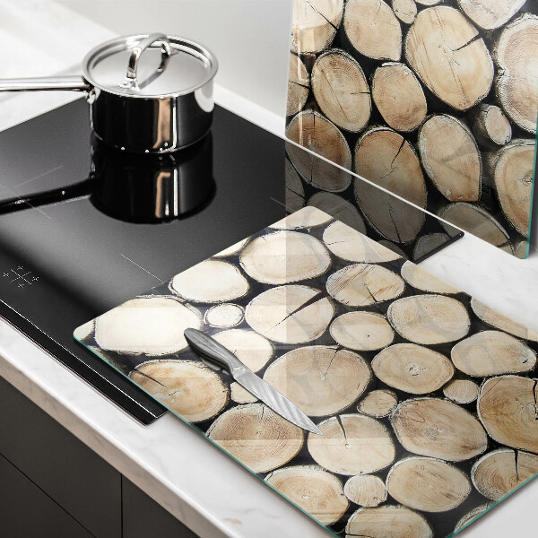Skleněná deska za sporák Dřevěné kmeny stromů
