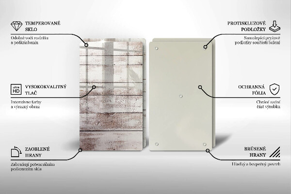 Skleněná deska za sporák Staré dřevěné desky