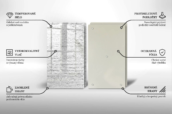 Skleněná deska za sporák Cihlová zeď