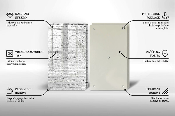 Skleněná deska za sporák Cihlová zeď