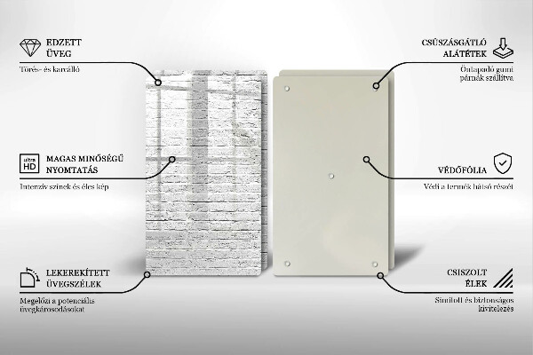 Skleněná deska za sporák Cihlová zeď