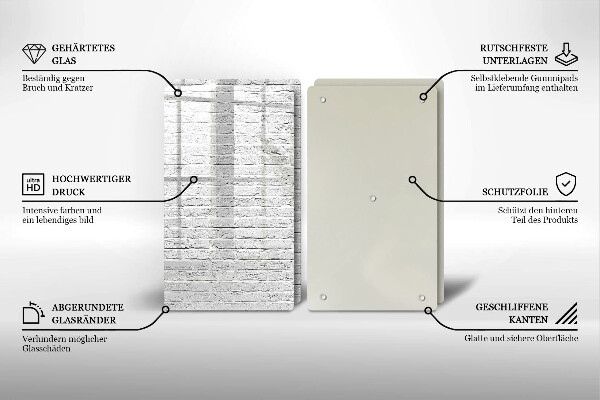 Skleněná deska za sporák Cihlová zeď