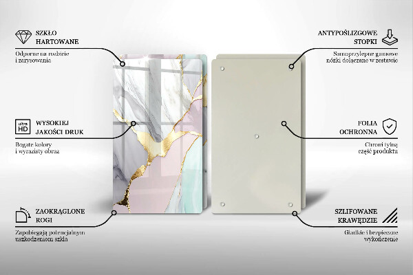 Skleněná deska za sporák Pastelový mramor