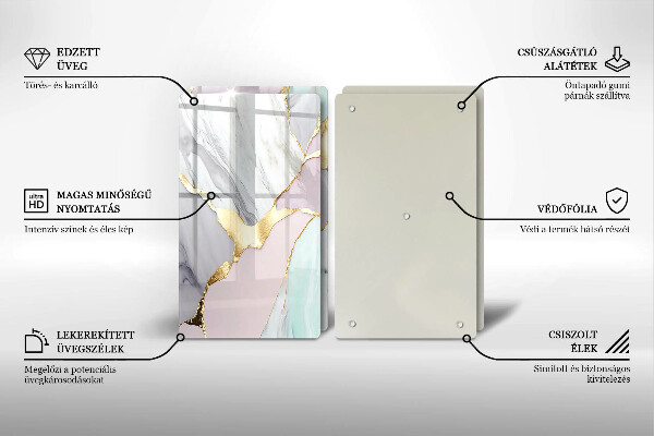 Skleněná deska za sporák Pastelový mramor