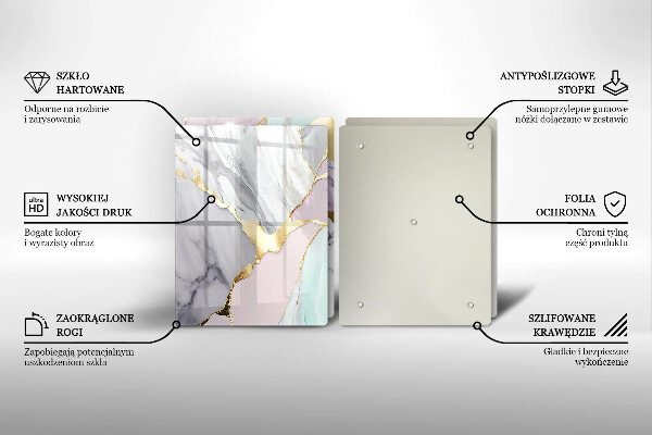 Skleněná deska za sporák Pastelový mramor