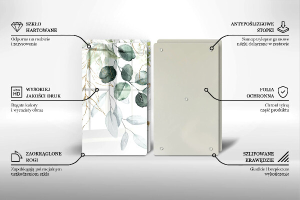 Sklo za varnou desku Malované rostliny