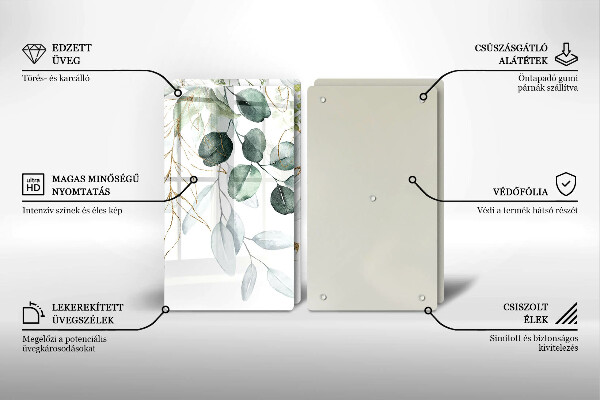 Sklo za varnou desku Malované rostliny