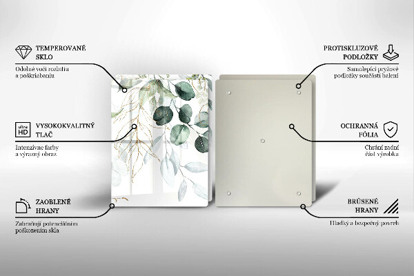Sklo za varnou desku Malované rostliny
