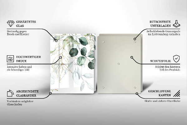 Sklo za varnou desku Malované rostliny