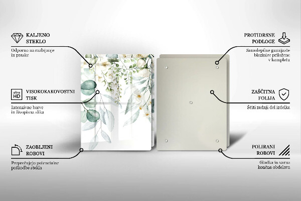 Sklo za varnou desku Akvarel rostliny