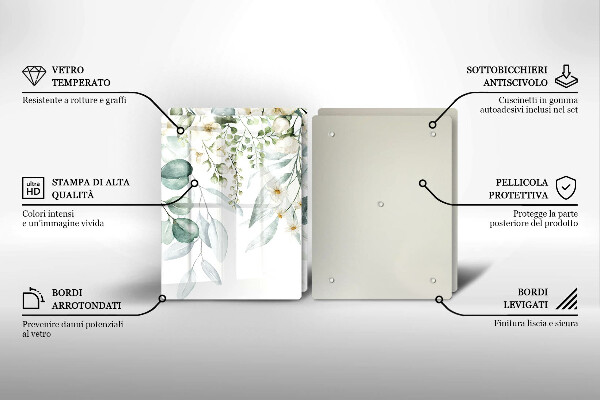 Sklo za varnou desku Akvarel rostliny