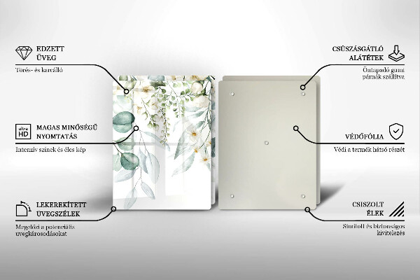 Sklo za varnou desku Akvarel rostliny