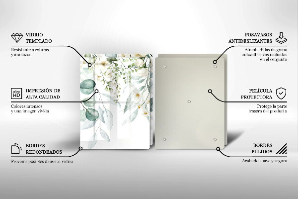 Sklo za varnou desku Akvarel rostliny