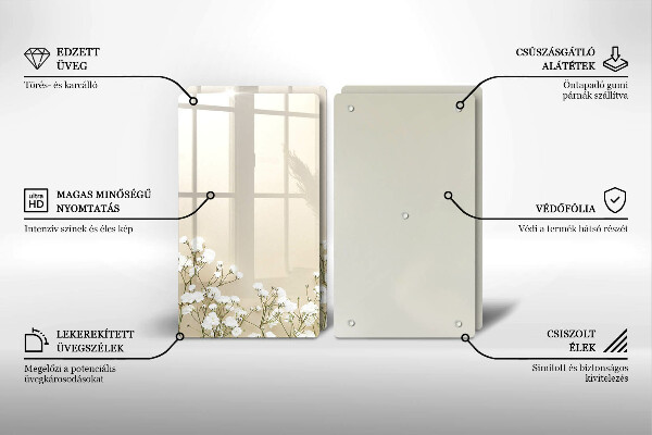 Sklo za varnou desku Sádrové boho květiny