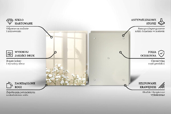 Sklo za varnou desku Sádrové boho květiny