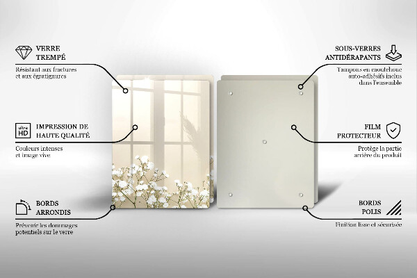 Sklo za varnou desku Sádrové boho květiny