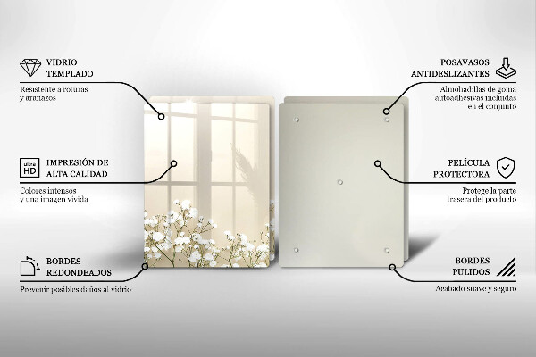 Sklo za varnou desku Sádrové boho květiny