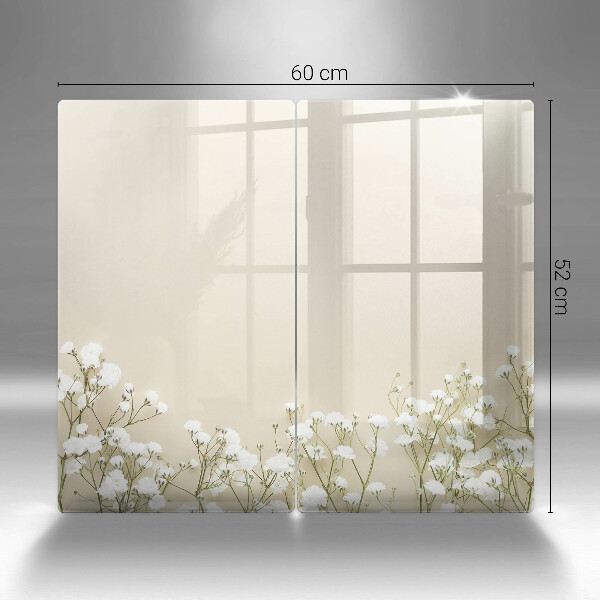 Sklo za varnou desku Sádrové boho květiny