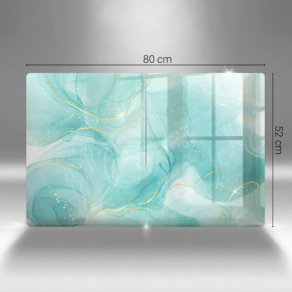 Sklo za varnou desku Modrá a zlatá abstrakce