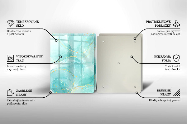 Sklo za varnou desku Modrá a zlatá abstrakce