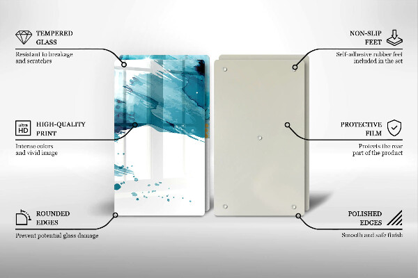 Sklo za varnou desku Modré skvrny