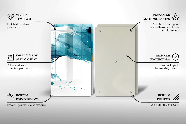 Sklo za varnou desku Modré skvrny