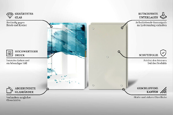 Sklo za varnou desku Modré skvrny