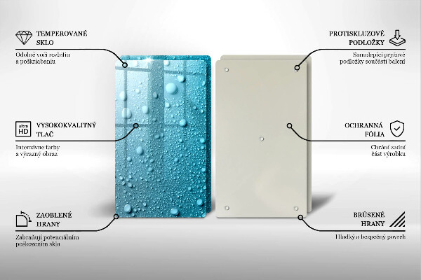 Sklo za varnou desku Kapky vody